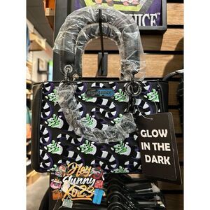 Beetlejuice Sandworm Allover Print GITD Crossbody Bag